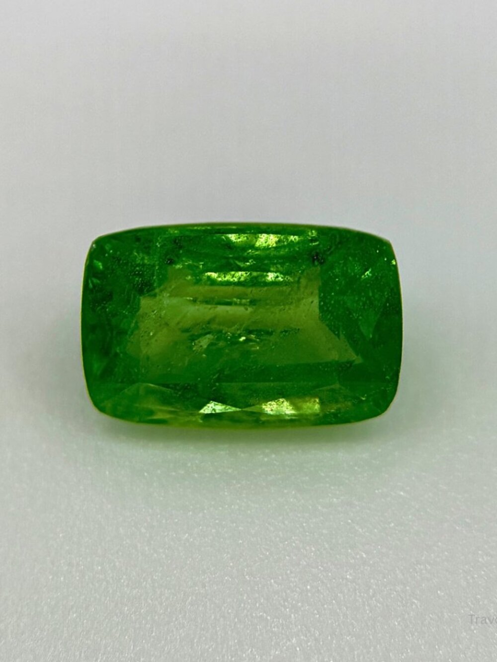 Handmade Neon Green Tsavorite Garnet 2.2ct Cushion Jewelry Making Supply
